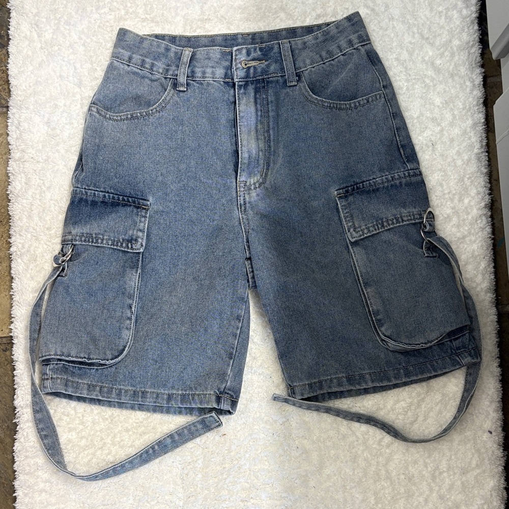 Women Denim Cargo Shorts